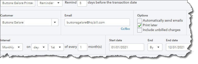 recurring transactions