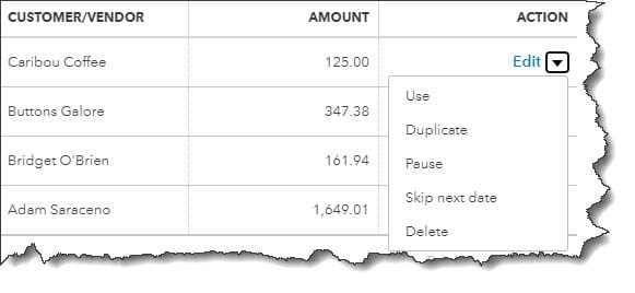 recurring transactions