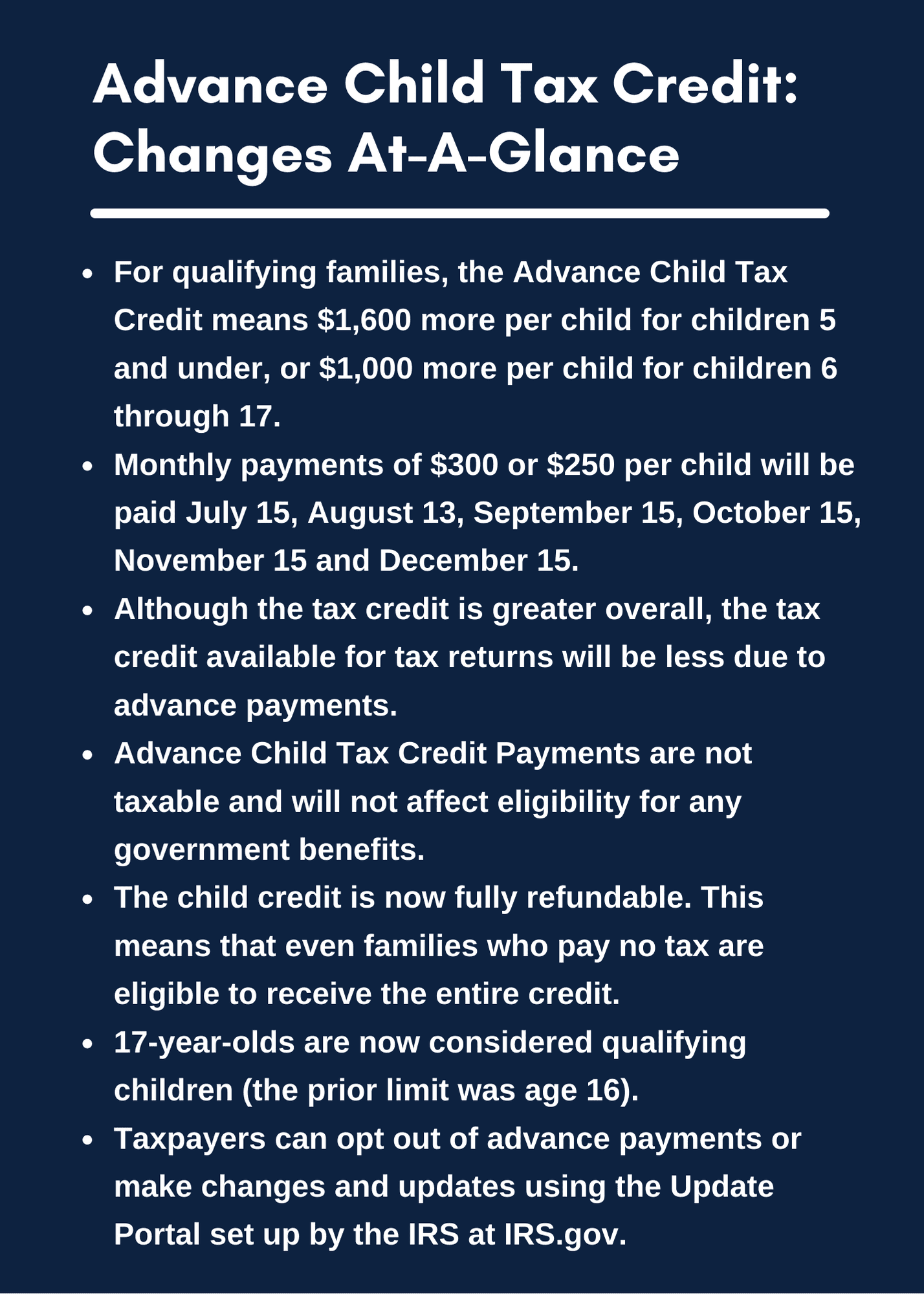 advance child tax credit