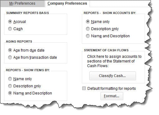 quickbooks built-in reports