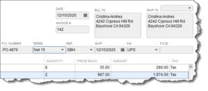 Invoice forms contain more fields than sales receipts.