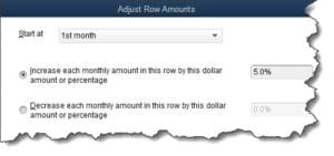 How to Create a Realistic Business Budget Using QuickBooks: The Adjust Row Amounts window