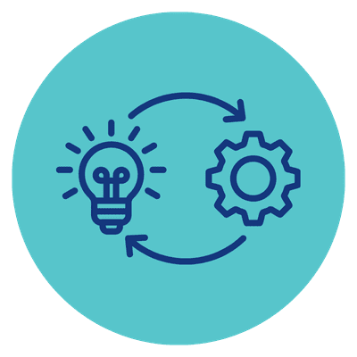 icon of lightbulb and gear cog